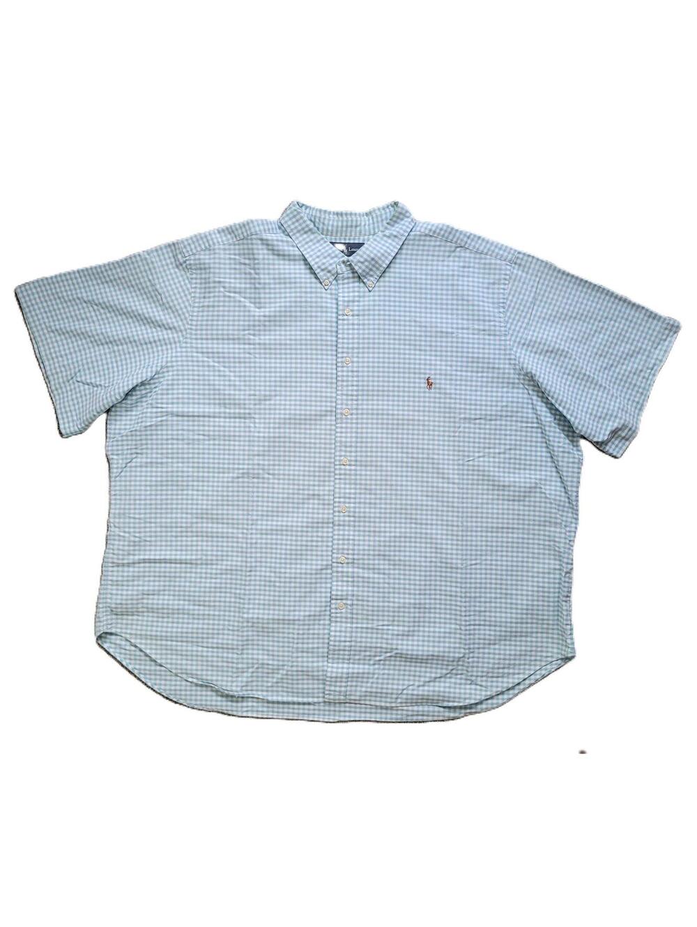 Polo Ralph Lauren 4XB Big Blue White Gingham Button Down Shirt Classic Fit